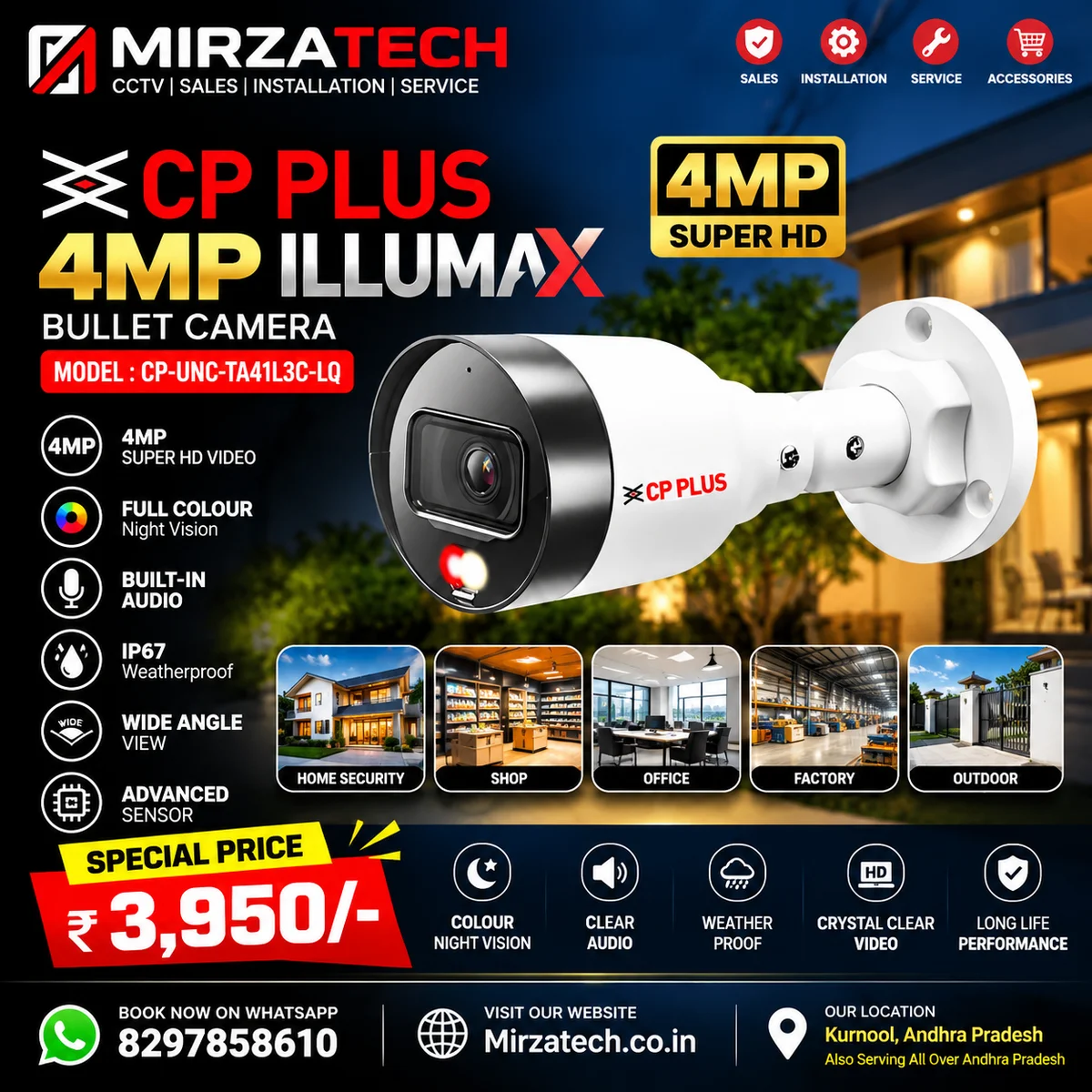 CP PLUS ILLUMAX 4MP BULLET CP-UNC-TA41L3C-LQ