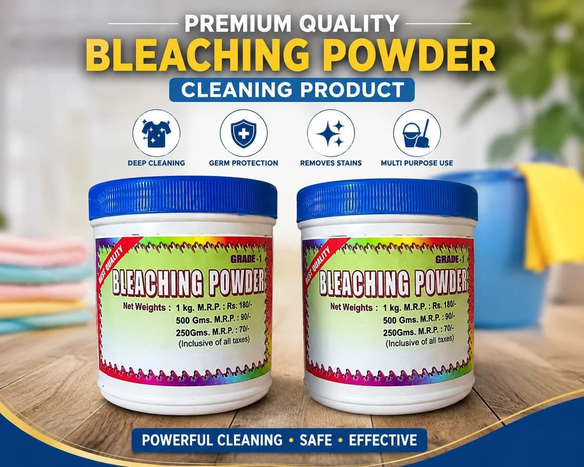 Bleaching Powder Container Set-Pack Of 2 | Heavy-Duty Cleaning & Disinfectant Powder