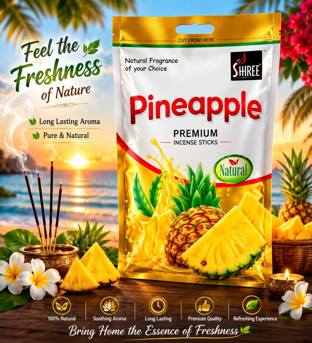 Premium Luxury scented pineapple agarbatti