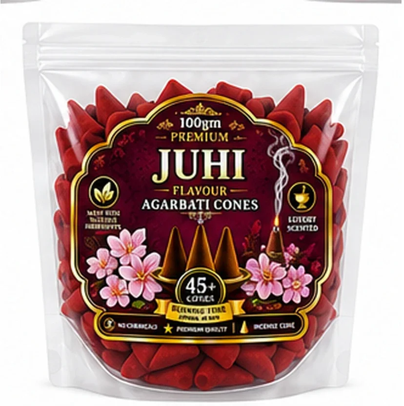 PAWANAPUTRA Premium Juhi Agarbatti Cones 100g, 60+ Cones, Long Lasting Fragrance Floral Dhoop
