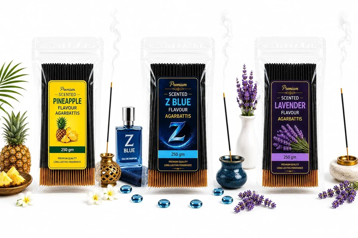Pineapple z Blue Lavender Scented Agarbatti Combo Pack 250g*3