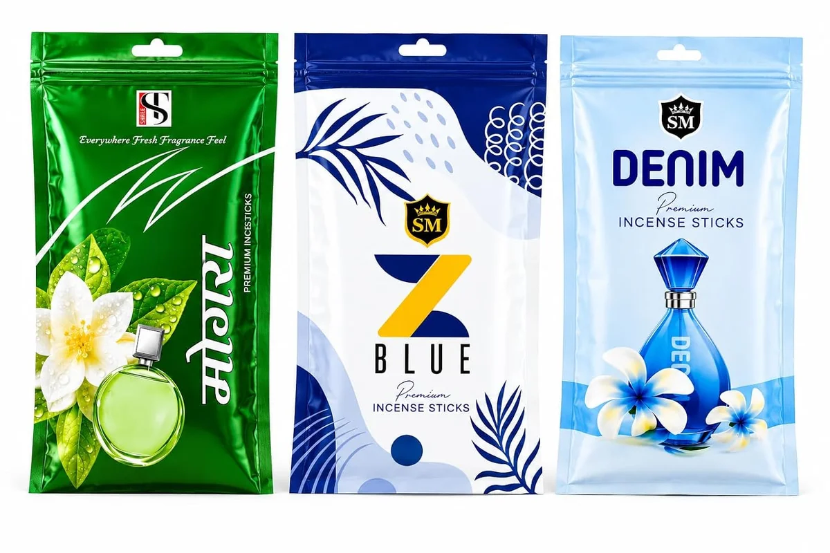 Premium Incense Sticks Combo (Denim, Z Blue & Mogra) | Long Lasting Floral & Fresh Fragrance Agarbatti | Home, Prayer, Meditation & Office