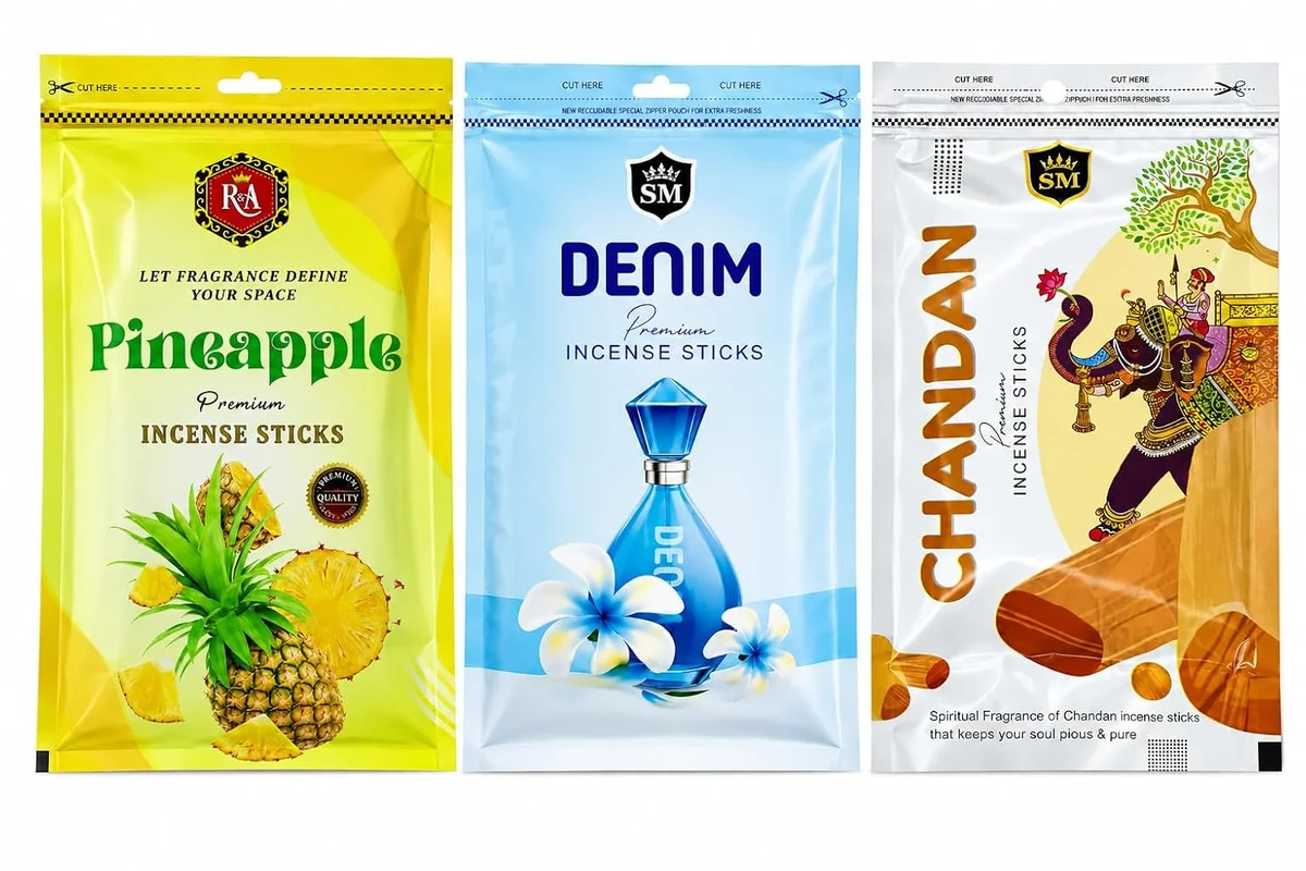 Premium Incense Sticks Combo Pack | Long Lasting Agarbatti | Fresh, Fruity & Sandalwood Aroma | Home, Temple & Meditation(Pack of 3)