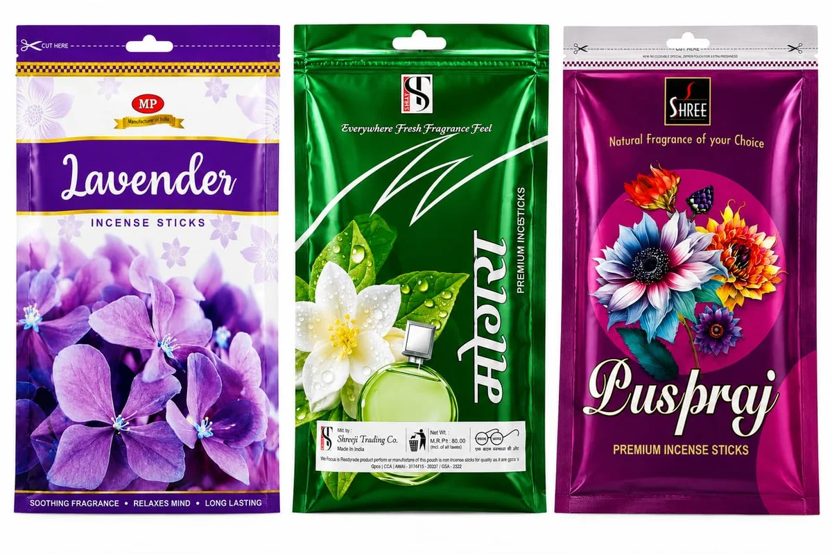 Premium Incense Sticks Combo (Pushparaj, Mogra & Lavender) | Long Lasting Floral Agarbatti | Natural Aroma for Home, Prayer, Meditation, Yoga & Office