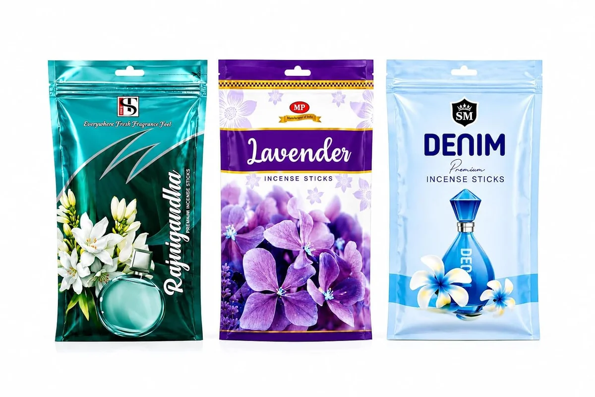 Premium Incense Sticks (Rajnigandha, Lavender & Denim) | Long Lasting Agarbatti | Fresh Floral Fragrance for Home, Meditation, Prayer, Temple & Office