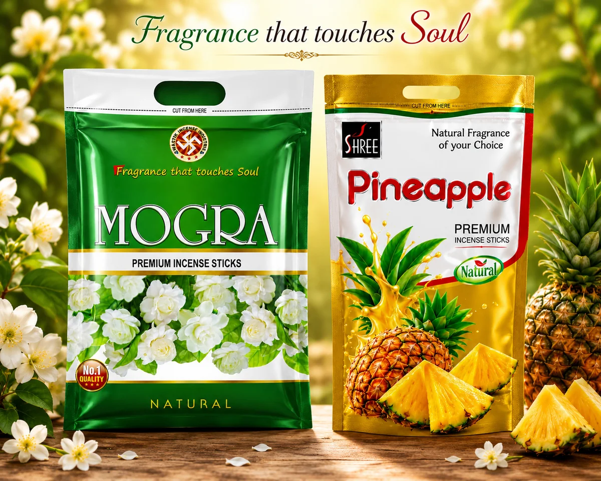 Mogra & Pineapple Premium Incense Sticks Combo | Floral Fruity Agarbatti | Long Lasting Fragrance for Home, Temple, Meditation, Prayer, Yoga & Daily Spiritual Use