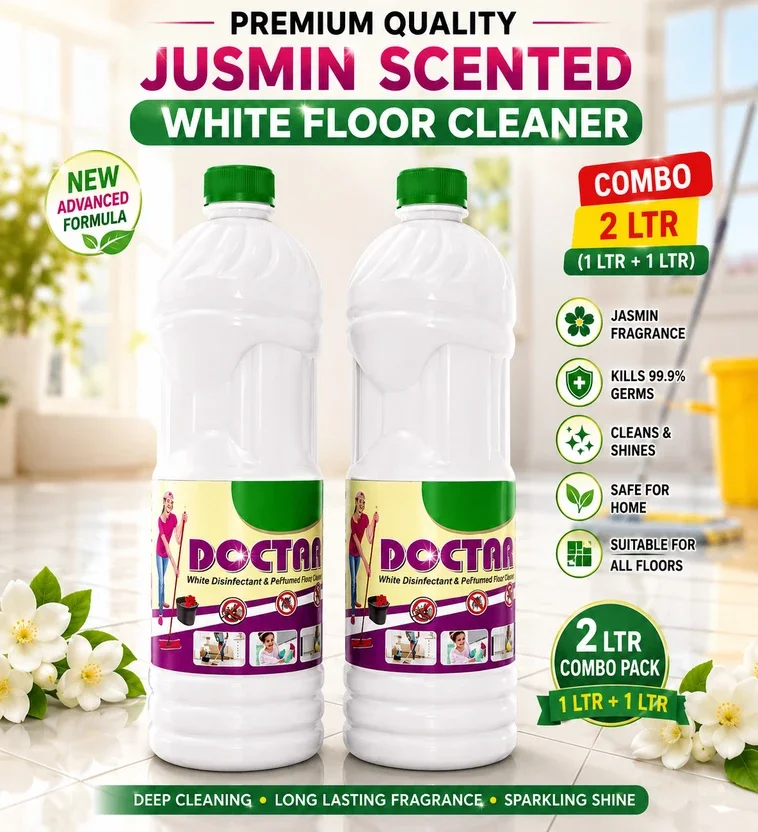 PAWANAPUTRA Jasmine Scented Floor Cleaner Set of 2 | White Floor Cleaning Liquid Jasmine