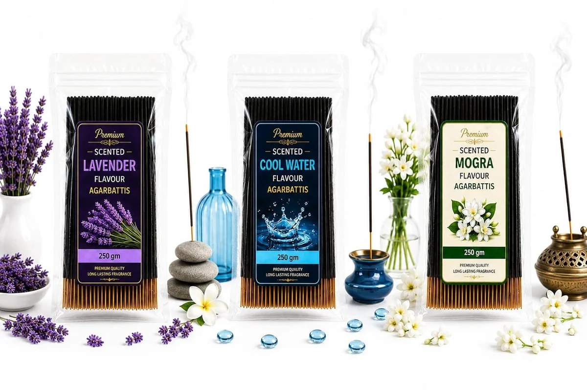 Lavender Cool Water Mogra Scented Agarbatti Combo Pack 250g*3
