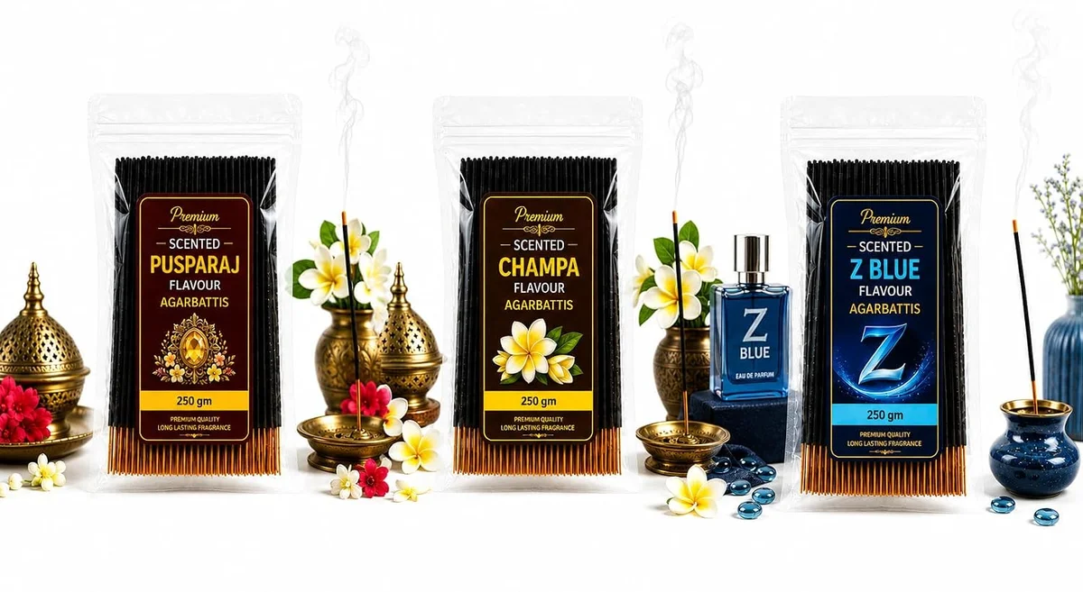 Champa Pusparaj Z Blue Scented Agarbatti Combo Pack 250g*3