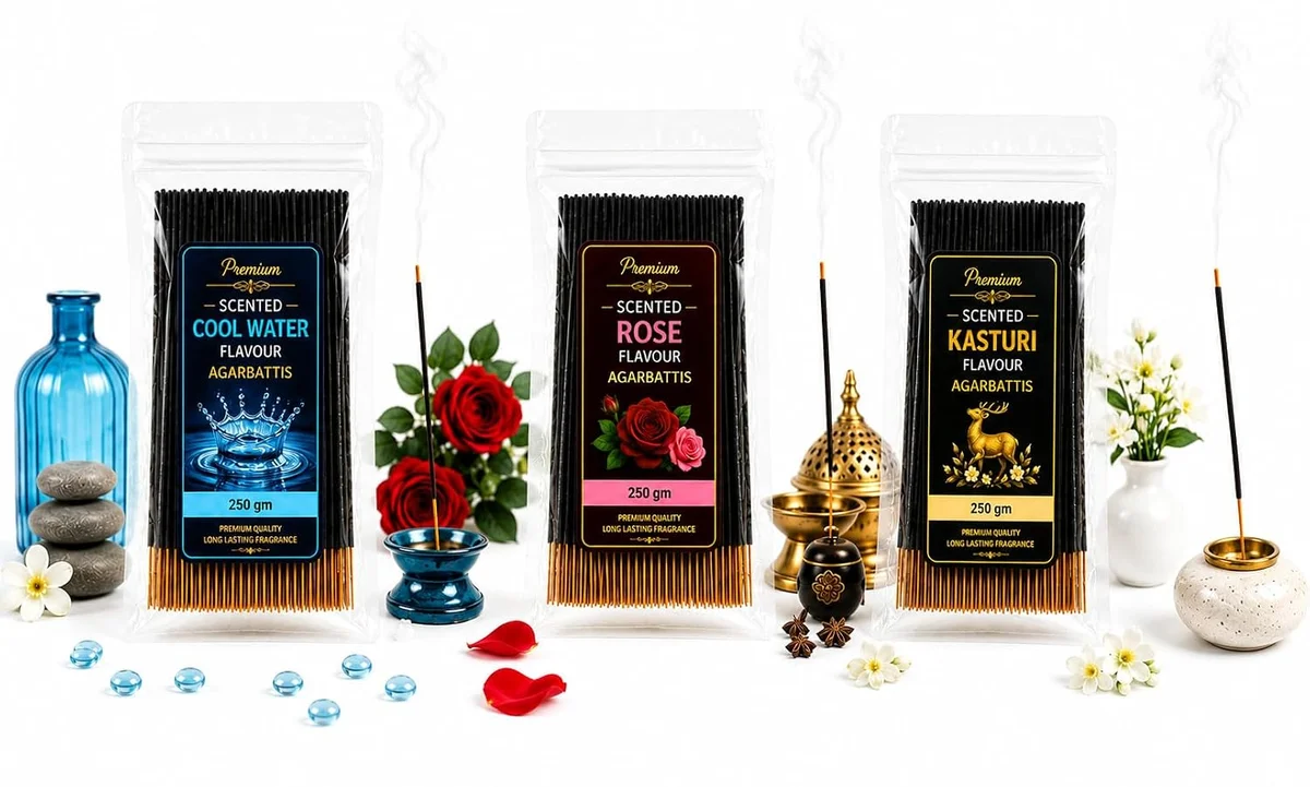 Cool Water Rose Kasturi Scented Agarbatti Combo Pack 250g*3
