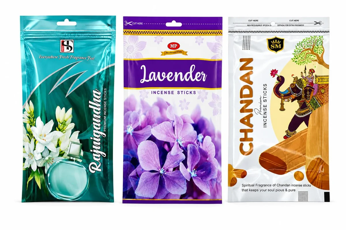 Premium Incense Sticks (Rajnigandha, Chandan & Lavender) | Long Lasting Agarbatti | Floral & Sandalwood Aroma for Prayer, Meditation, Yoga, Home, Office & Temple