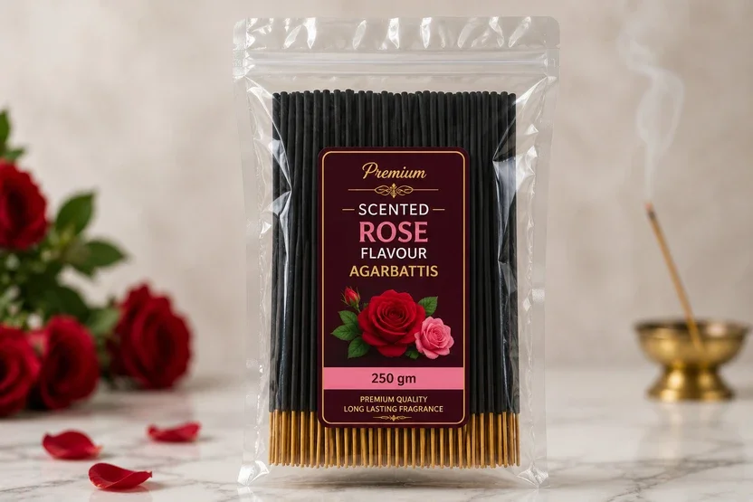 PAWANAPUTRA Premium ROSE Scented Agarbatti 250g Each Pack of 1 | Long Lasting Fragrance Rose