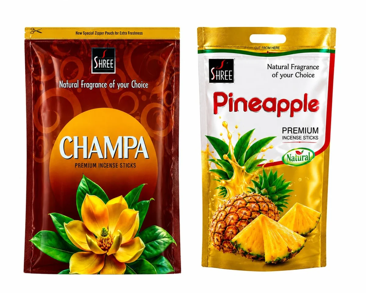 Pineapple & Champa Premium Incense Sticks Combo | Fruity Floral Agarbatti | Long Lasting Incense for Home, Temple, Meditation, Prayer, Yoga & Daily Worship