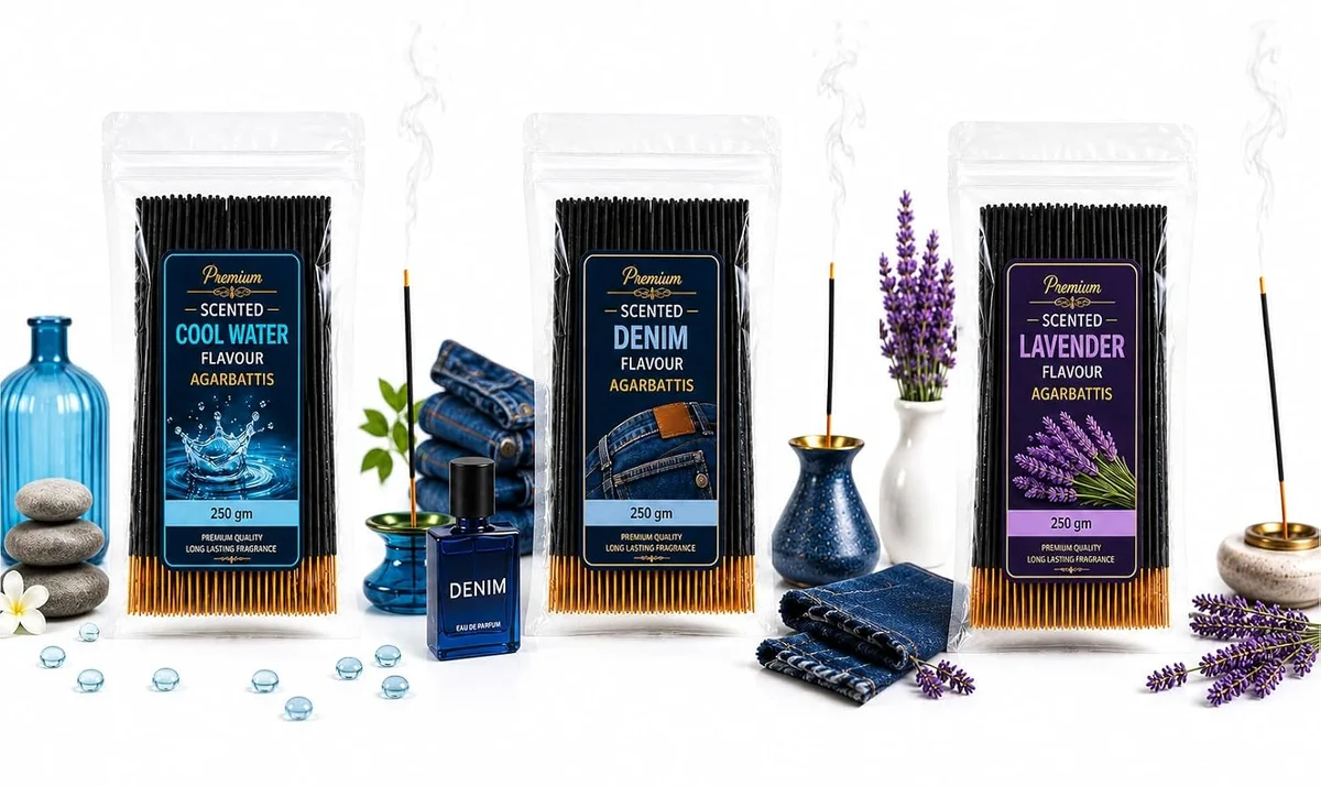Cool Water Denim Lavender Scented Agarbatti Combo Pack 250g*3