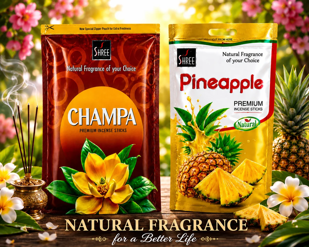 Pineapple & Chandan Premium Incense Sticks Combo | Fruity Sandalwood Agarbatti | Long Lasting Incense for Home, Temple, Meditation, Prayer, Yoga & Spiritual Use