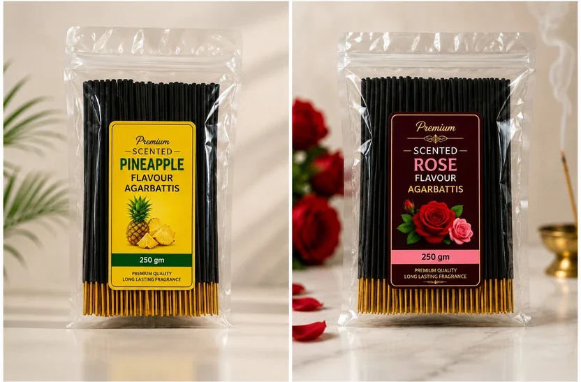 PAWANAPUTRA Premium Agarbatti Sticks for Home Pooja, Yoga, Meditation & Relaxation Pineapple & Rose