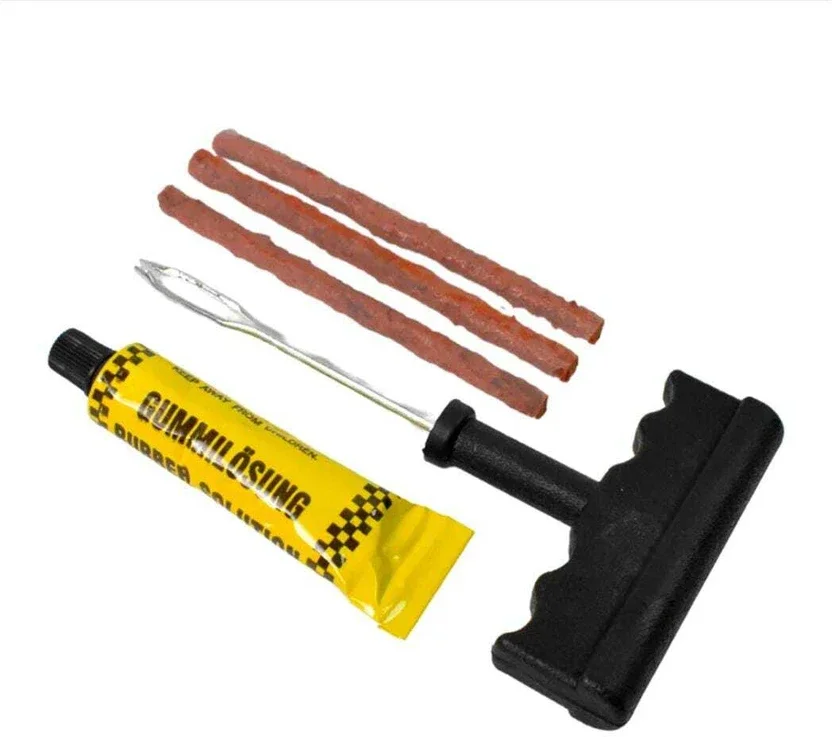PAWANAPUTRA Tubeless Puncture Repair Kit, 5 Pcs Emergency Tyre Repair Set for Cars & Bikes Tubed Tyre Puncture Repair Kit