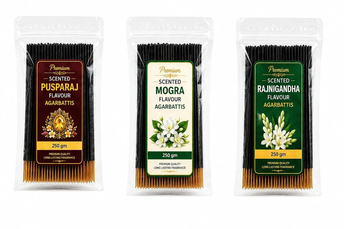 Pusparaj Mogra Rajnigandha Scented Agarbatti Combo Pack 250g*3