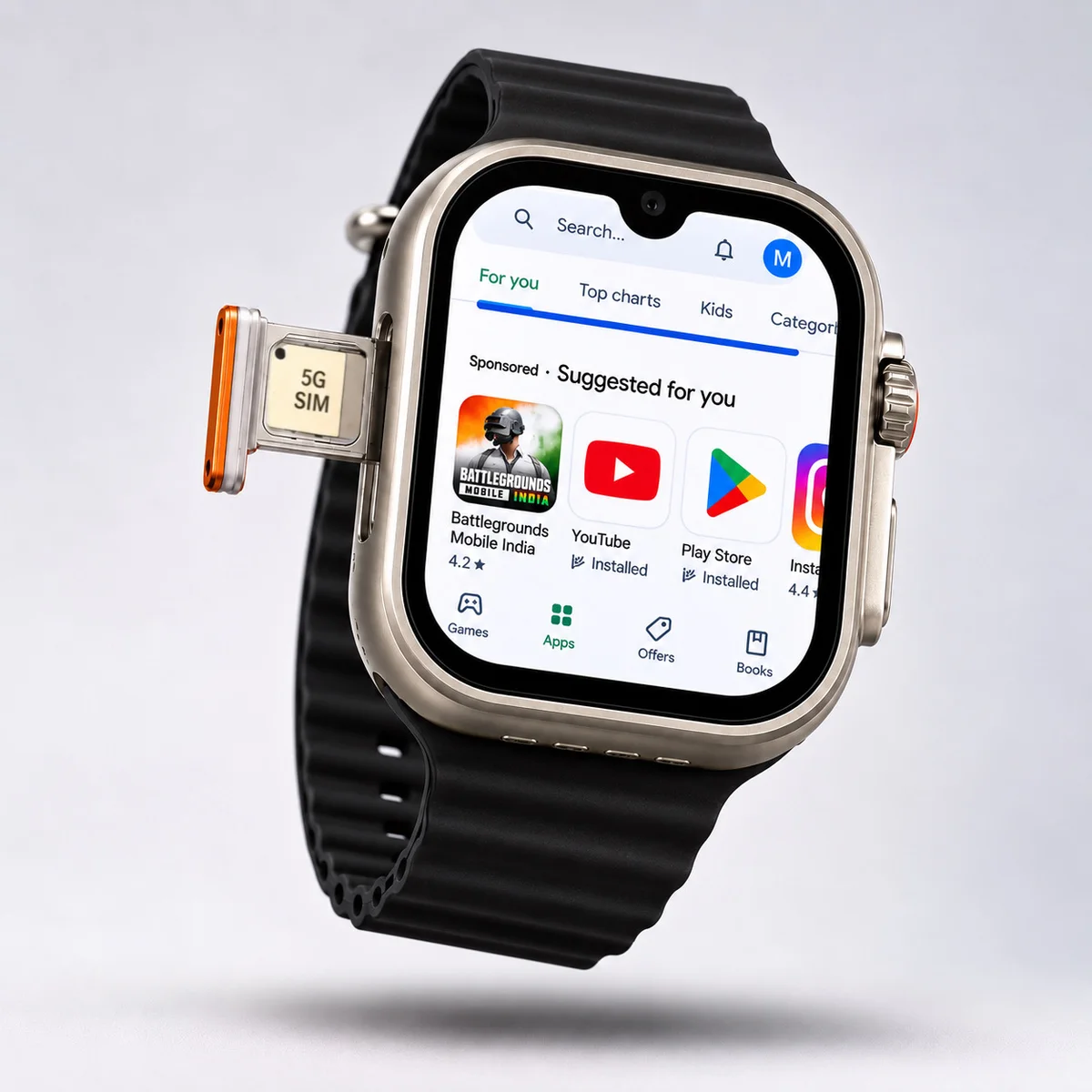 Ultra S9 Pro Max 5G Android Smartwatch with Black Strap and App Icons