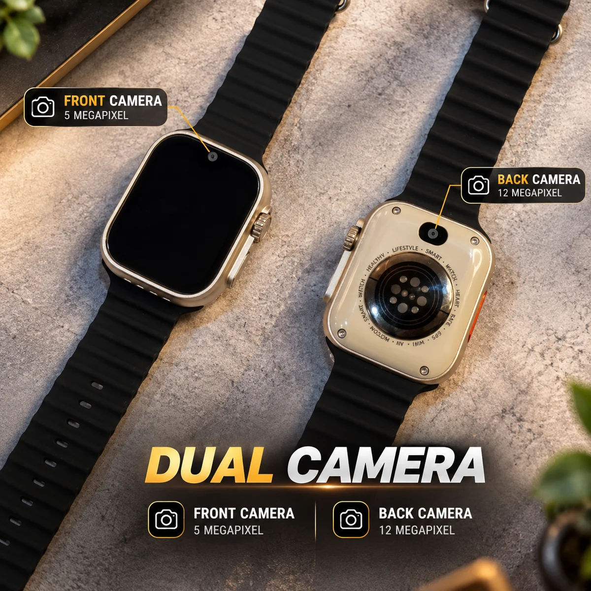 Ultra S9 Pro Max Smartwatch Dual Camera Feature and Camera Design