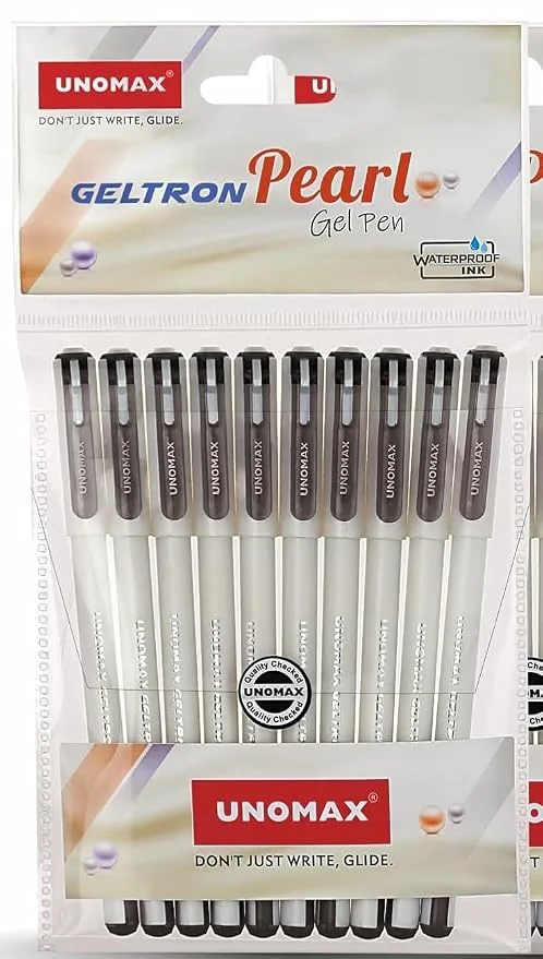 Unomax GELTRON Pearl Gel Pen,Black ink