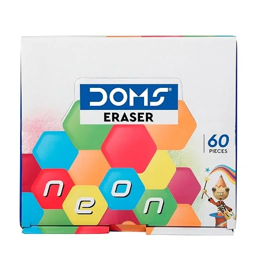 Doms Neon Hex Dust Free Eraser, Multi-Color