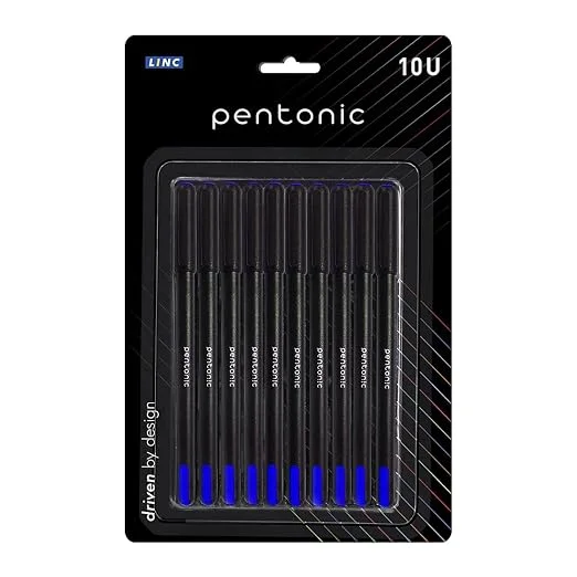 Pentonic 0.7 mm Ball Pen Blister Pack | Black Body | Blue Ink |