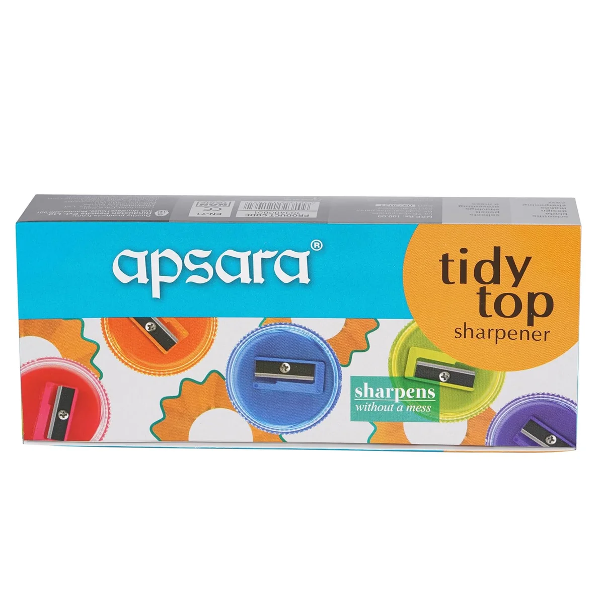 Apsara Tidy Top Sharpener | Round Shape | Mess-Free | Transparent Lid