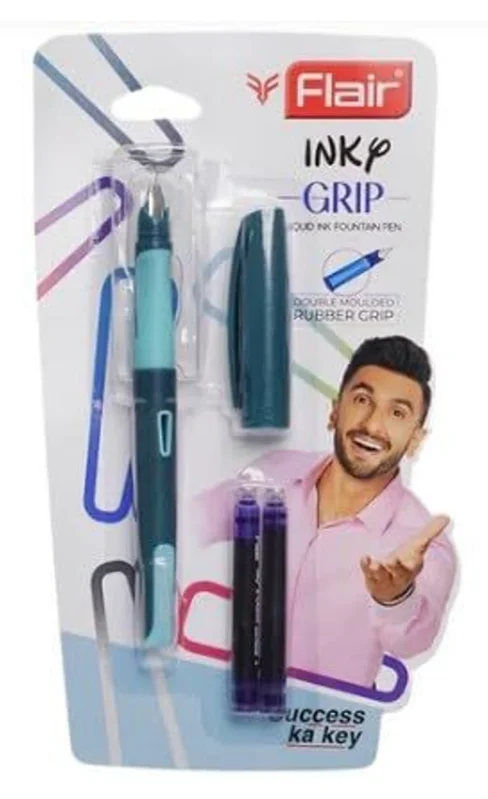 FLAIR Inky Grip Liquid Ink Fountain Pen Set – Pack of 1