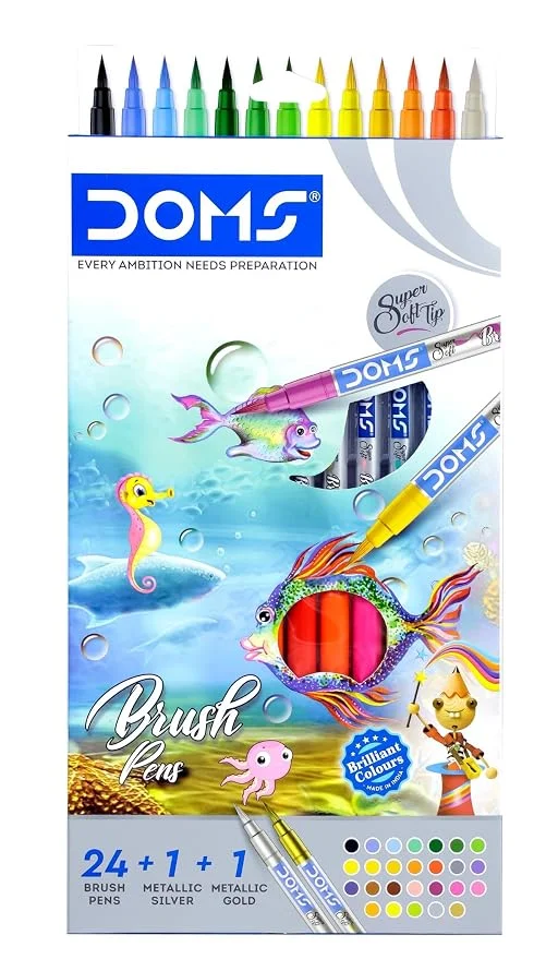 DOMS Non-Toxic Multicolor 26 Shades Brush Pens Set
