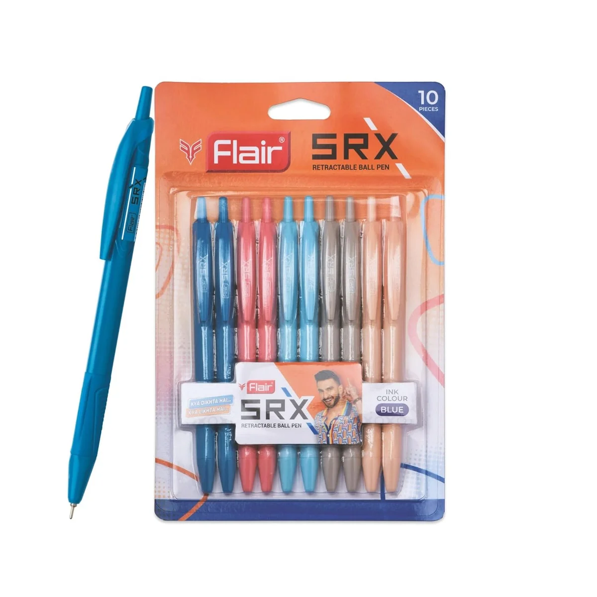 Flair Srx 0.7mm Retractable Ball Pen Blister Pack