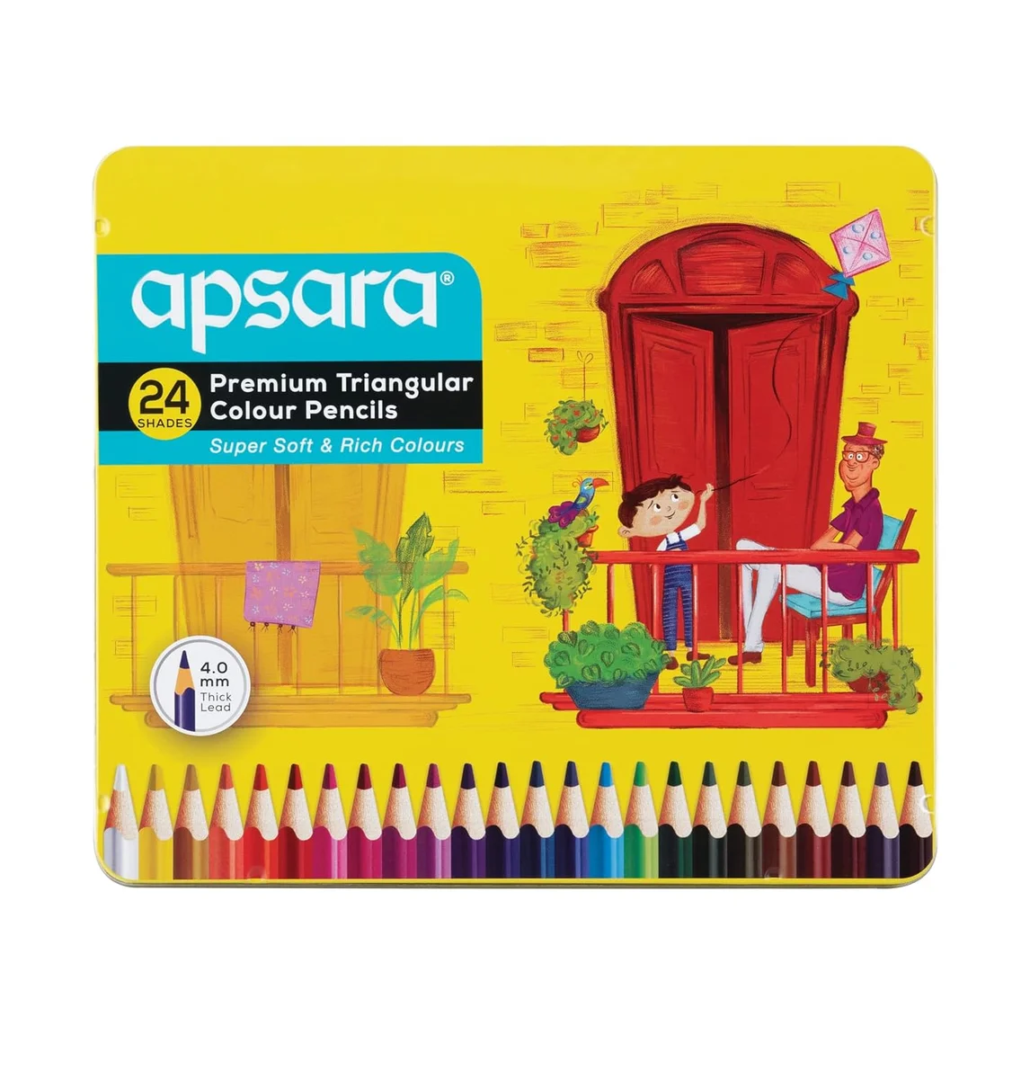 Apsara 24 Full Size Premium Triangular Colour Pencil