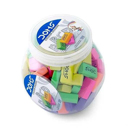 Doms Color Erasers Jar Pack