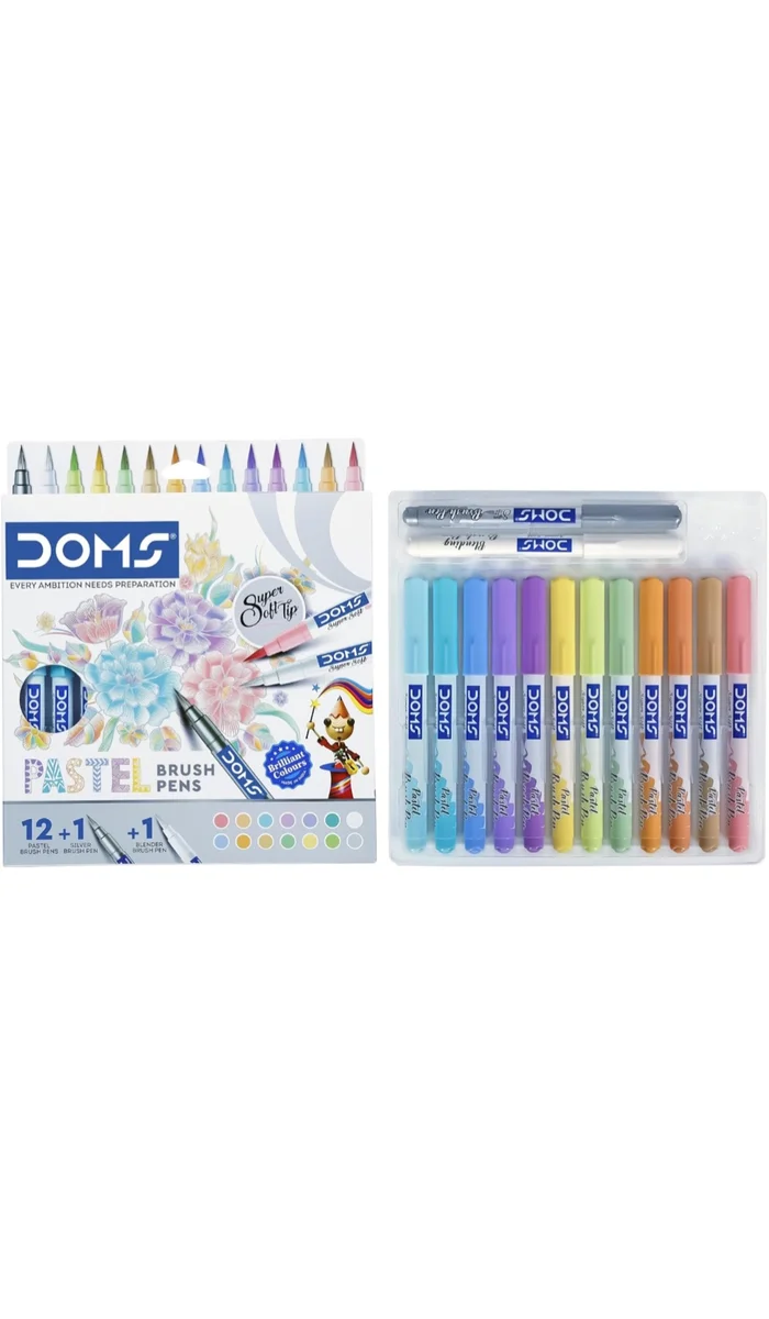 Doms 12+1+1 Pastel Brush Pen