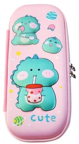 Fun Blast Cute Green Dinosaur Pencil Case for Kids