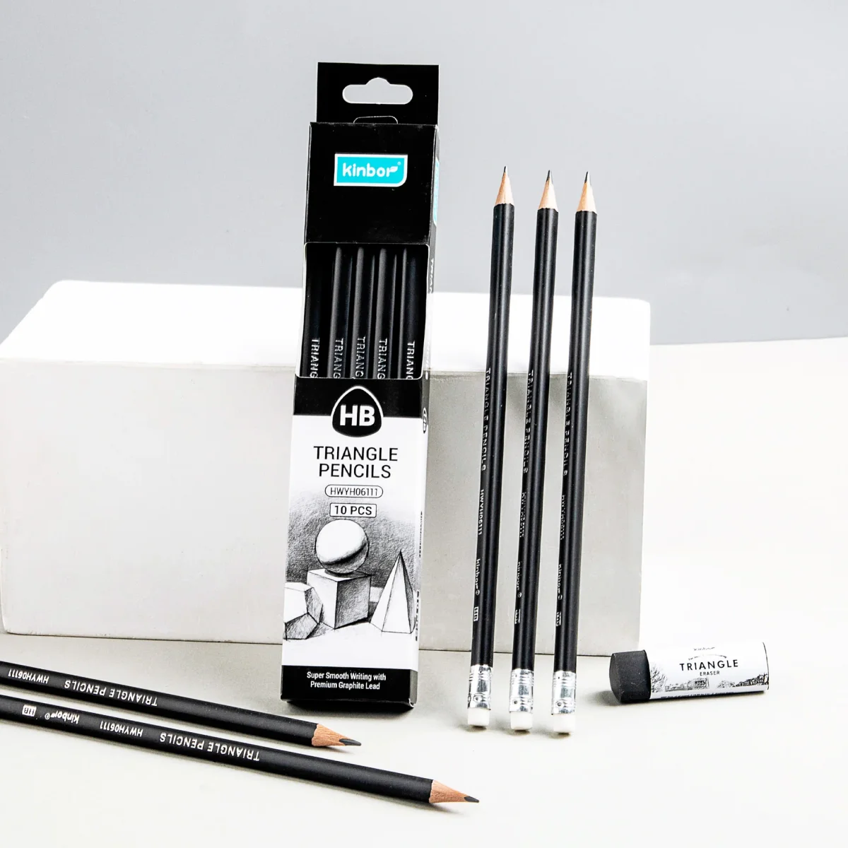 Kinbor HB Triangle Pencils Pack of 10