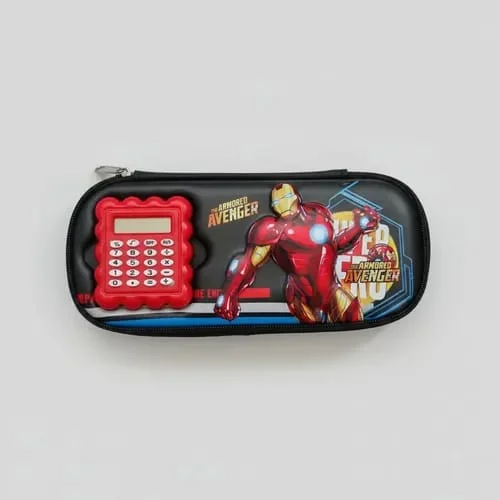 3D Lightning Action Hero Pencil Box for Boys with Calculator (Design Will be Difference)
