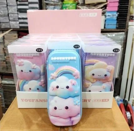 YFS Adventures Cloudy Pencil Pouch for Girls (Purple Colour)
