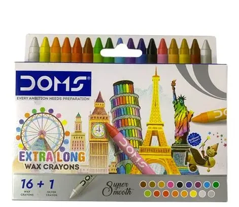 DOMS 16 + 1 Non-Toxic Extra Long Wax Crayon Set