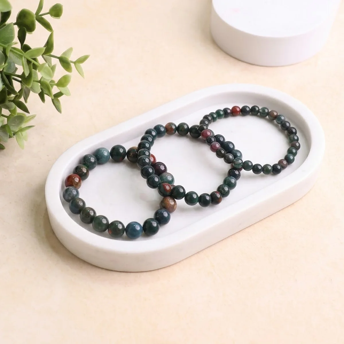 Lumina Natural Bloodstone Bracelet (8mm Beads) | The Warrior’s Stone of Vitality, Detoxification & Root Chakra Grounding for Men & Women