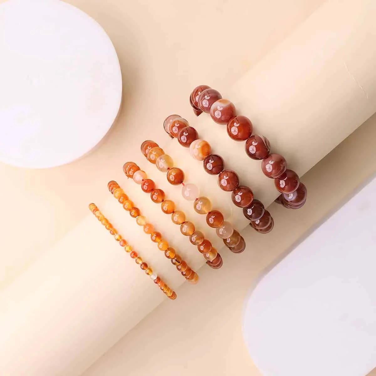 Lumina Natural Red Carnelian Bracelet (8mm Beads) | Stone of Motivation, Sacral Chakra Vitality, Surya & Mangal Energy for Men & Women