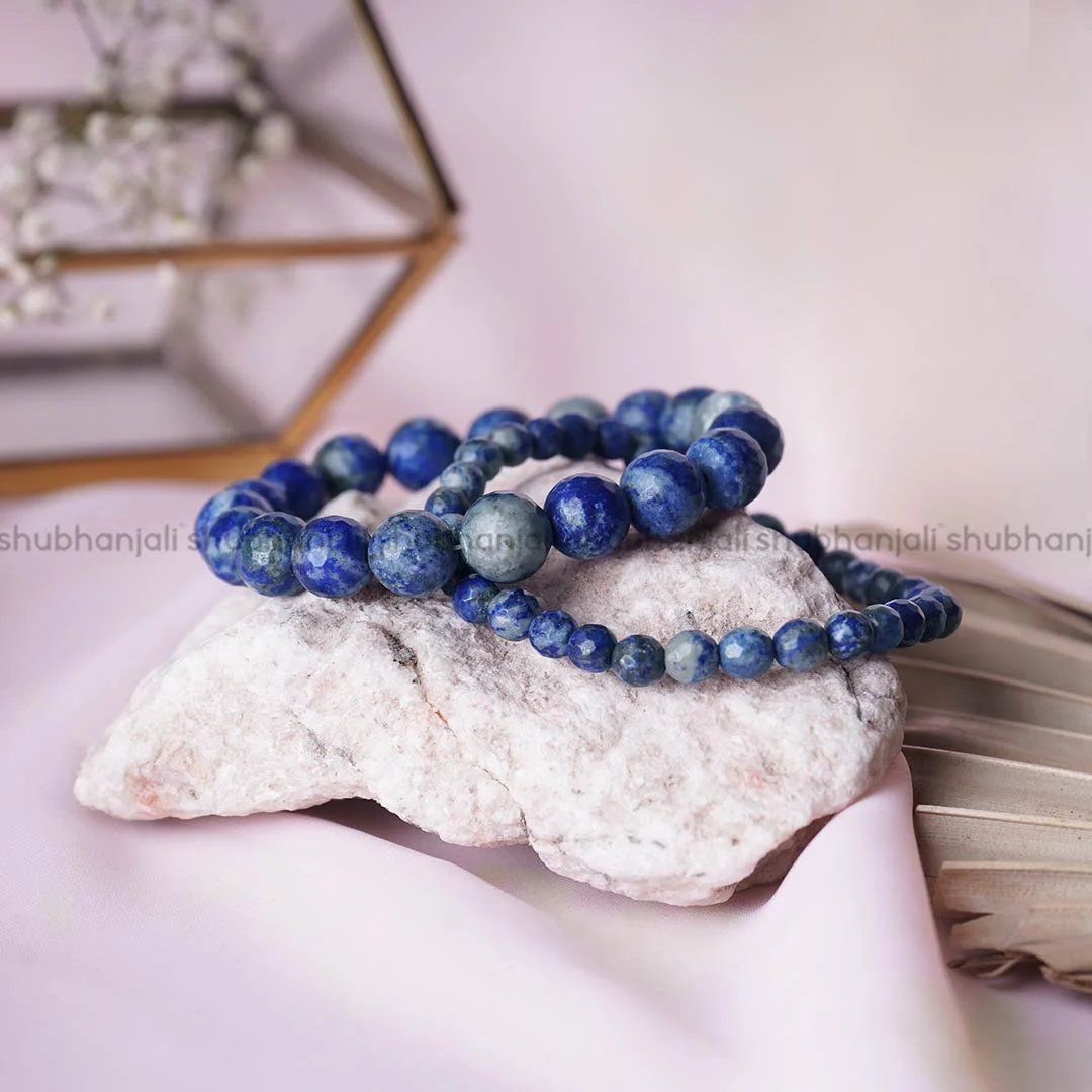 Lumina Royal Lapis Lazuli Bracelet (8mm Natural Gemstone Beads) | Stone of Truth, Wisdom, Throat & Third Eye Chakra Healing for Men & Women