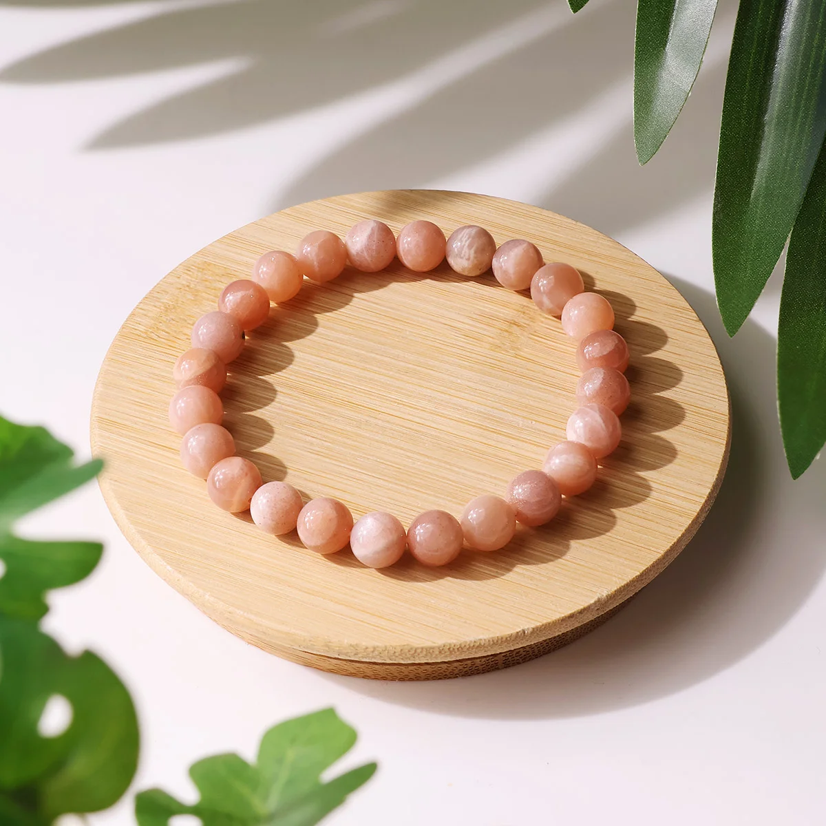 Lumina Natural Peach Moonstone Bracelet (8mm Beads) | Stone of Emotional Healing, Divine Feminine Grace, Sacral Chakra & Shukra Harmony for Women & Men