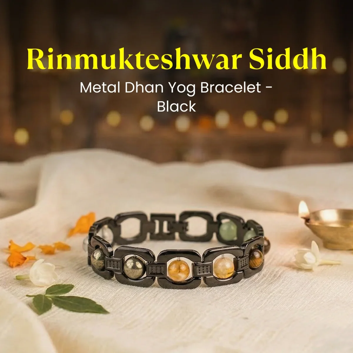 Rinmukteshwar Siddh Metal Dhan Yog Bracelet - Black