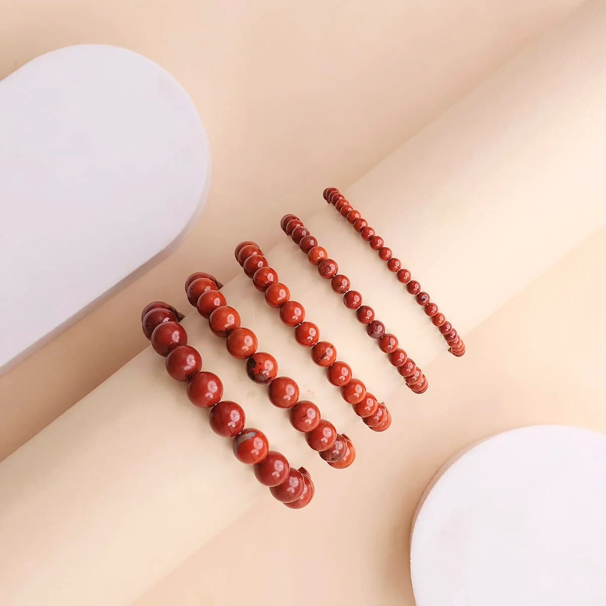 Lumina Natural Red Jasper Bracelet (8mm Beads) | Supreme Nurturer, Earth Grounding, Vitality & Root Chakra Endurance for Men & Women