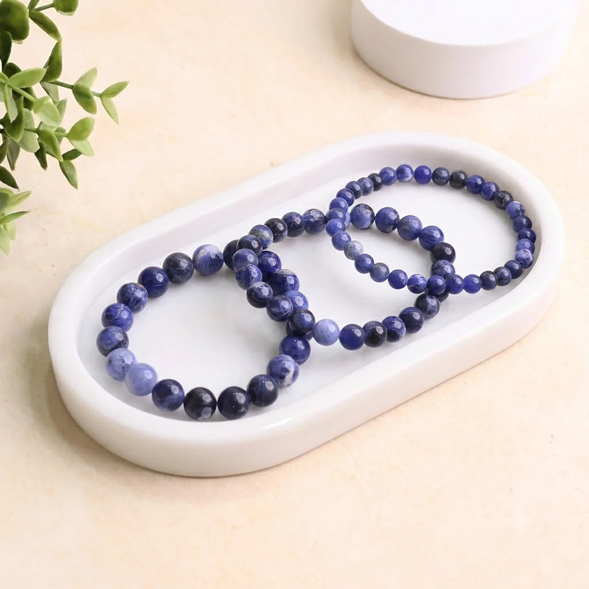 Lumina Natural Sodalite Bracelet (8mm Beads) | Stone of Logic, Mental Focus & Throat Chakra Clarity for Men & Women