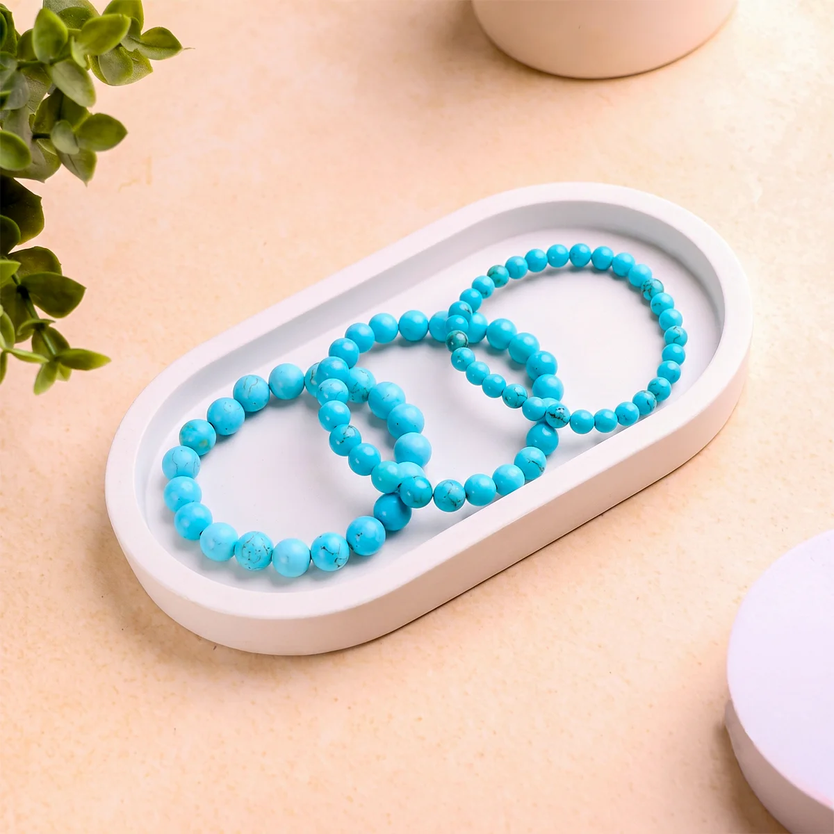 Lumina Natural Turquoise Firoza Bracelet (8mm Beads) | Stone of Victory, Jupiter Alignment & Buri Nazar Shield for Men & Women