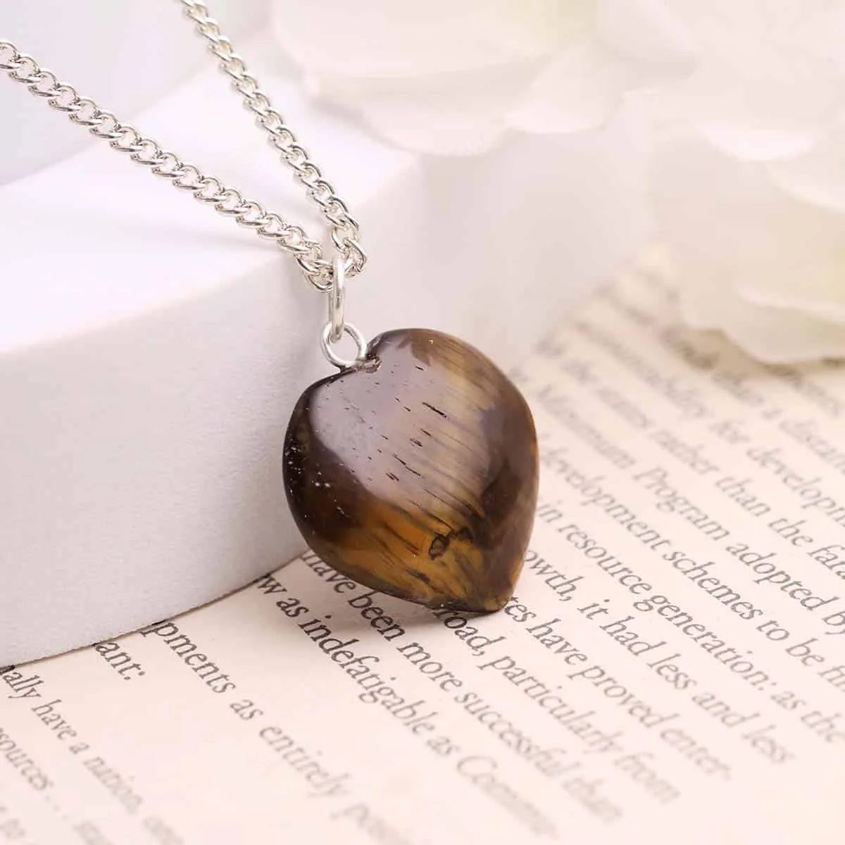 Tiger Eye Mini Heart Pendant