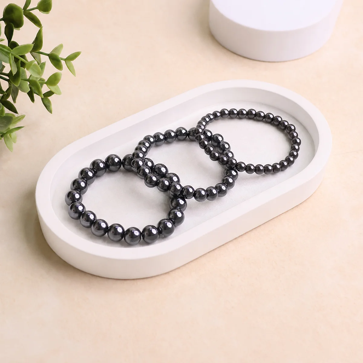 Lumina Original Natural Hematite Bracelet (8mm Beads) | Metallic Gunmetal Root Chakra Anchor, Focus & Negative Energy Shield for Men & Women