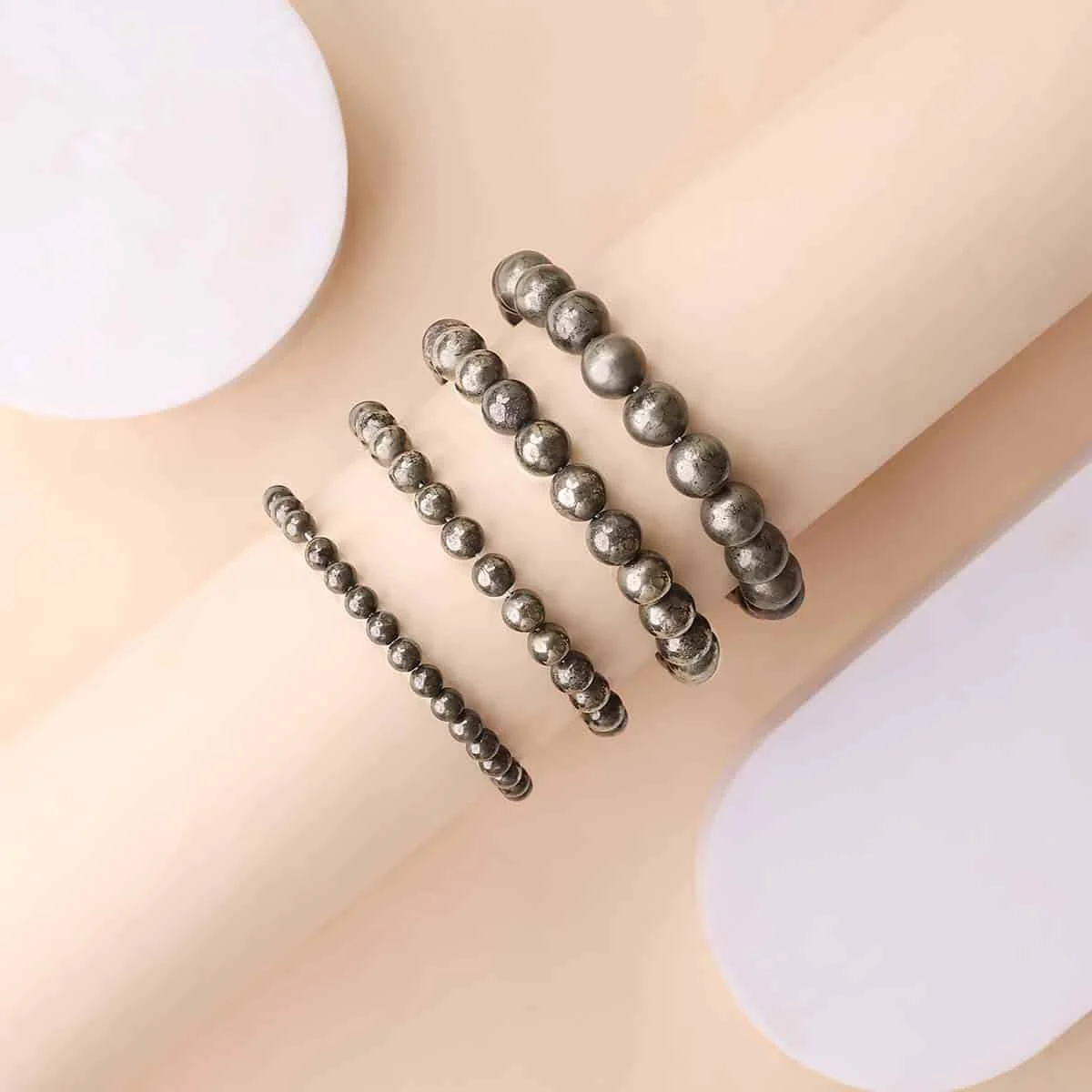 Lumina Raw Pyrite Bracelet (8mm Beads) | Original Fool’s Gold Money Magnet, Solar Plexus Power & Wealth Attraction for Men & Women